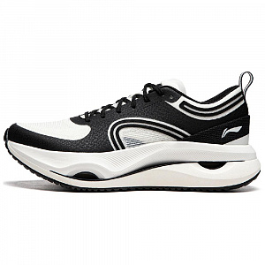 LiNing Cushioning Slip Resistant Abrasion Resistant Lightweight Rebound Low Top Running Shoes Women's Black White
