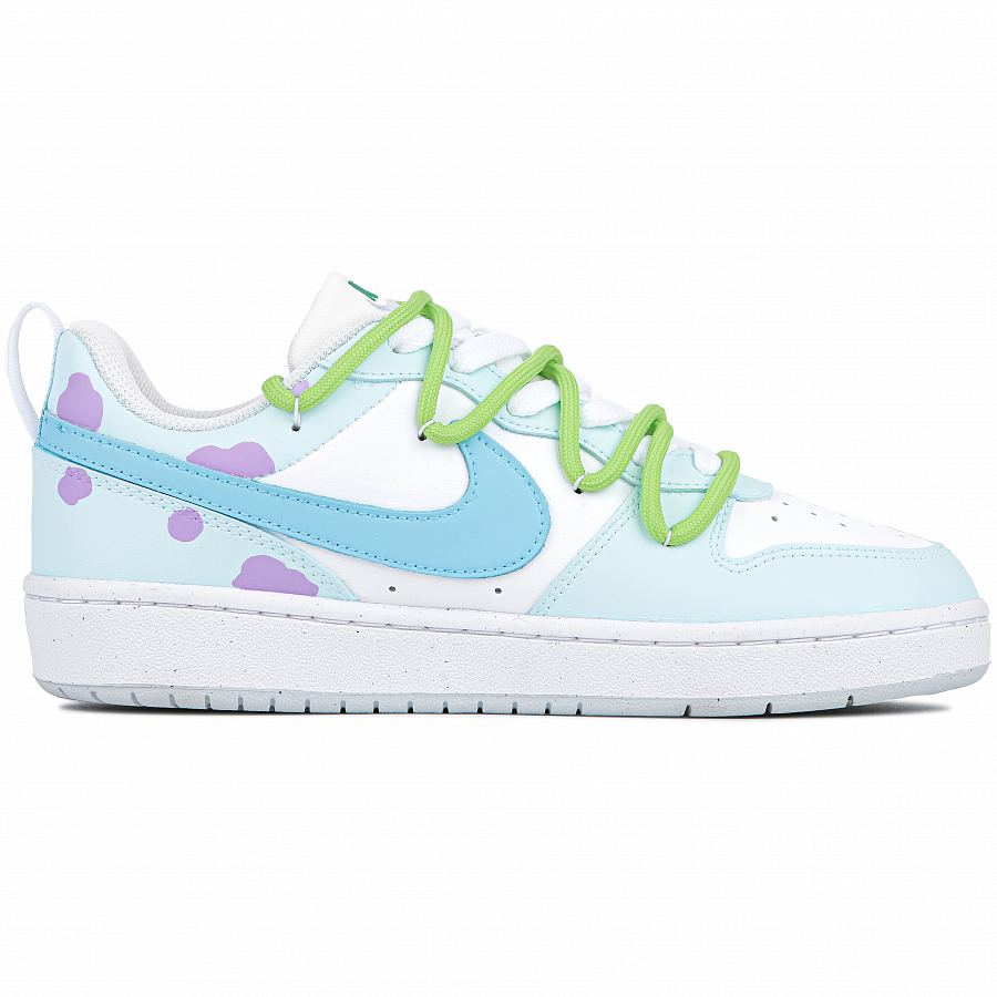 Nike Court Borough Low Gremlin Anti-Slip Wear-Resistant Low-Top Skateboard Shoes GS White Blue купить в интернет-магазине Yoocart с быстрой доставкой по России.