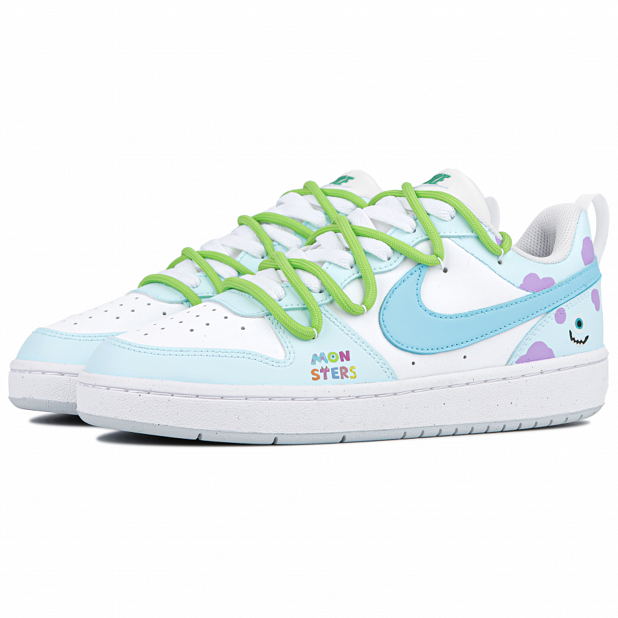 Nike Court Borough Low Gremlin Anti-Slip Wear-Resistant Low-Top Skateboard Shoes GS White Blue купить в интернет-магазине Yoocart с быстрой доставкой по России.