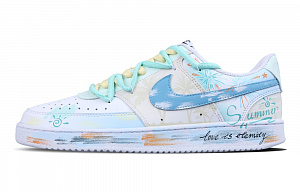 Nike Court Vision 1 Low Anti-Slip And Wear-Resistant Balance Low-Top Skateboard Shoes Men's Cyan
