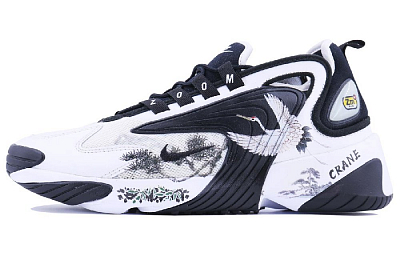 Nike Zoom 2K Cushioning Anti-Slip And Wear-Resistant Low-Top Air Cushion Running Shoes Unisex Black White