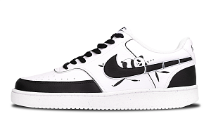 Nike Court Vision Low Anti Slip Wear Resistant Low Top Skateboard Shoes Men's White Black 1 2757411