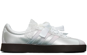 Adidas Neo Vl Court Classic Slip Resistant Abrasion Resistant Low top Skateboard Shoes Unisex Silver Pink 1 2757961