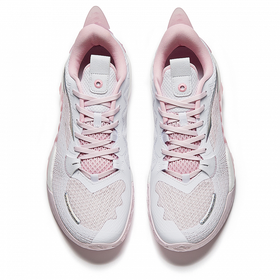Anta Frenzy 5team V2 Cushioning Wear-Resistant Low-Top Basketball Shoes Men's White Pink