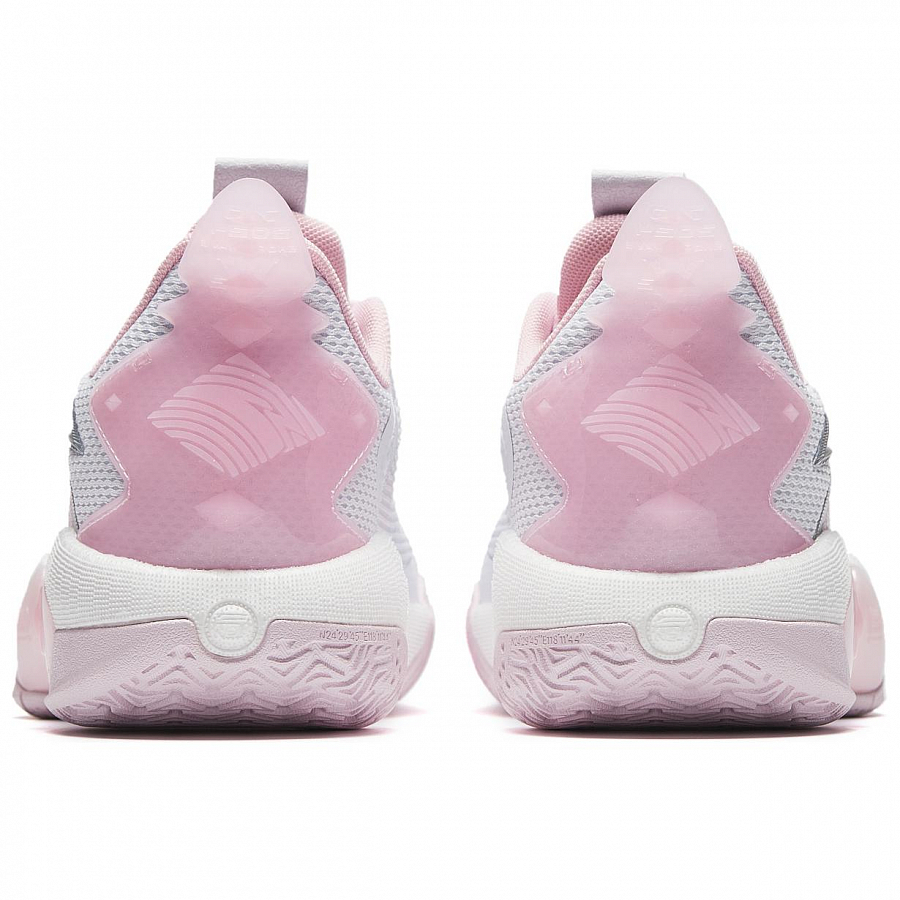 Anta Frenzy 5team V2 Cushioning Wear-Resistant Low-Top Basketball Shoes Men's White Pink