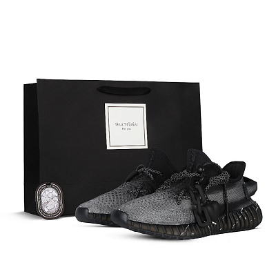 Adidas Originals Yeezy Boost 350 V2 Casual Shoes Unisex Low-Top Black/Silver