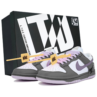 Nike Dunk 'Atmosphere Pink' LTDZ Night Travel Gray Cat, Box Slip Resistant Low Top Skateboard Shoes Women's Gray Purple