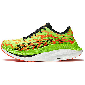 Skechers MEN'S GO Durable Breathable Low-Top Marathon Running Shoes Men's Green Orange