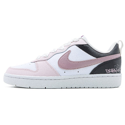 Nike Court Borough Anti-Slip Wear-Resistant Low-Top Skateboard Shoes GS Pink Black