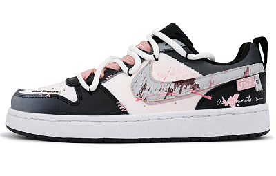 Nike Court Borough Nine-in-One Pink Rainy Season Non-slip Lightweight Low-Top Skateboard Shoes GS Black Pink