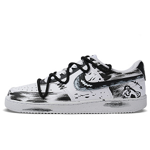 Nike Court Vision 1 Low-Top Skateboard Shoes Men's Black White