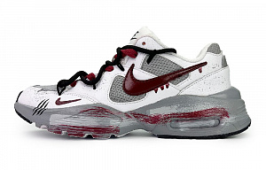 Nike Air Max Fusion Anti-Slip Wear-Resistant Breathable Support Low-Top Running Shoes Women's Gray Red