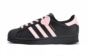 Adidas Originals SUPERSTAR Slip-Resistant Coverage Low-Top Skateboard Shoes Women's Black Pink