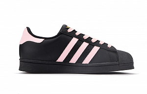 Adidas Originals SUPERSTAR Slip-Resistant Coverage Low-Top Skateboard Shoes Women's Black Pink 1 2761110