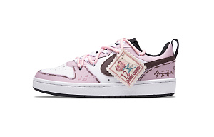 Nike Court Borough Florescence Slip-Resistant Low-Top Skateboard Shoes GS Pink White 1 2761122
