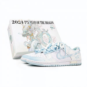 Nike Dunk Low Low-Top Skateboard Shoes Men's White Blue
