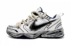 Nike Air Monarch 4 Low-Top Chunky Sneakers Unisex Black White