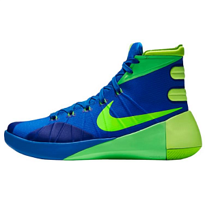 Nike Hyperdunk 2015 Shock Absorbers Slip Resistant High top Basketball Shoes Unisex Blue Green Asian Version