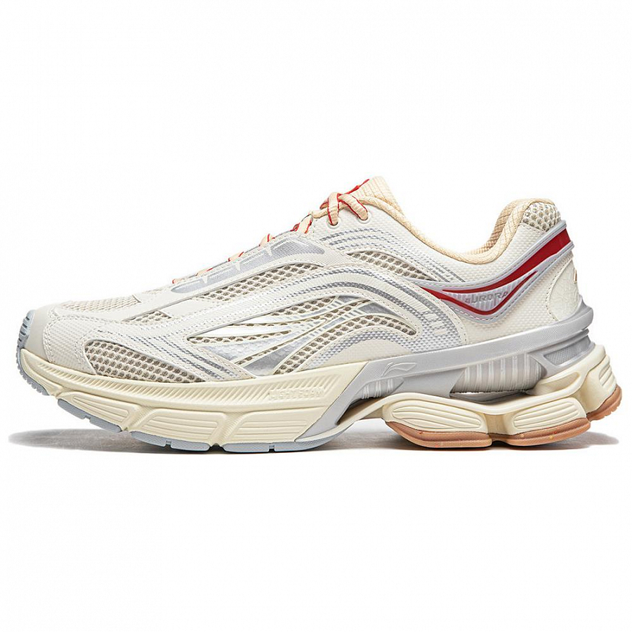 LiNing Aurora RENEW Slip Resistant Abrasion Resistant Support Height Increasing Low Top Casual Running Shoes Men's Ecru