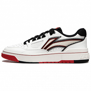 LiNing Rookie Slip Resistant Cushioning Abrasion Resistant Lightweight Low top Skateboard Shoes Men's White Red
