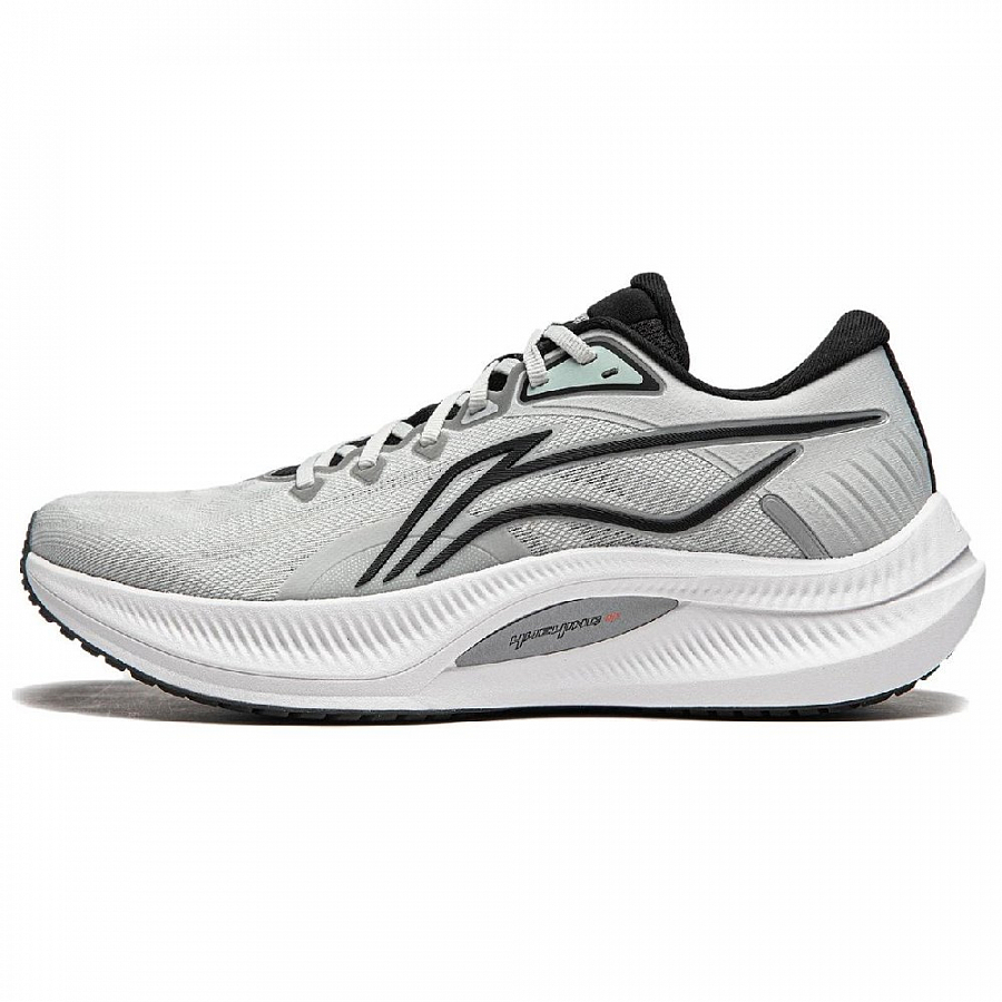 LiNing Yueying 4 Cushioning Anti-Slip Wear-Resistant Breathable Support Rebound Low-Top Running Shoes Men's Gray Black