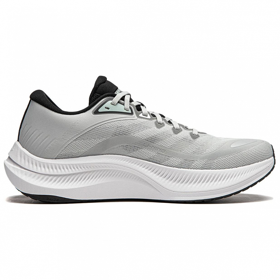 LiNing Yueying 4 Cushioning Anti-Slip Wear-Resistant Breathable Support Rebound Low-Top Running Shoes Men's Gray Black