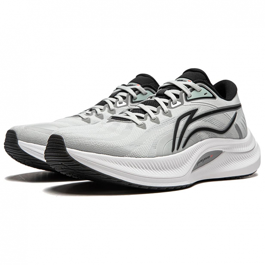 LiNing Yueying 4 Cushioning Anti-Slip Wear-Resistant Breathable Support Rebound Low-Top Running Shoes Men's Gray Black