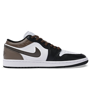 Jordan Air Jordan 1 Wear-Resistant Breathable Water-Resistant Low-Top Vintage Basketball Shoes Men's Black Brown White 1 2761492