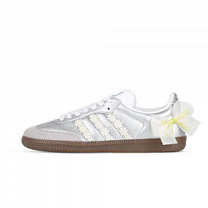 Adidas Originals SAMBA OG Butterfly Blossom Non-slip Lightweight Low-Top Skateboard Shoes Unisex Silver