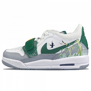 Jordan Legacy 312 Air Jordan Low Cushioning Wear-Resistant Low-Top Vintage Basketball Shoes Women's White Green