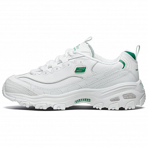 Skechers D'LITES 1.0 Low Top Casual Shoes Women's White Green 1 2762020