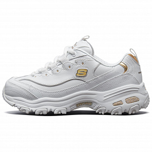 Skechers D'LITES 1.0 Low Top Chunky Sneakers Women's White Gold 1 2762028