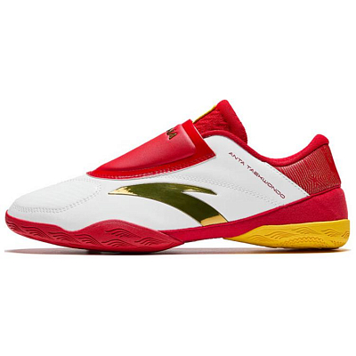 Anta Abrasion-Resistant Slip-Resistant Low-Top Taekwondo Training Shoes Men's White Red Gold