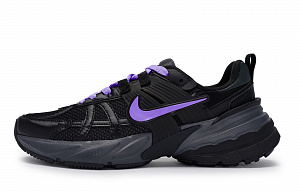 Nike V2K Run Cushioned Wear-Resistant Water-Resistant Low-Top Running Shoes Unisex Black Purple 1 2763376