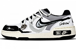 Nike Full Force Anti-Slip And Wear-Resistant Lightweight Low-Top Trendy Casual Skateboard Shoes Men's White Black