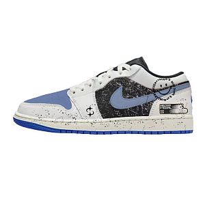 Jordan Air Jordan 1 Anti-Slip Wear-Resistant Low-Top Vintage Basketball Shoes Men's Black White