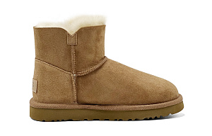 UGG Mini Bailey Bow II Maillard Style, Chocolate Bear Thermal Short Snow Boots Women's Chestnut 1 2763985