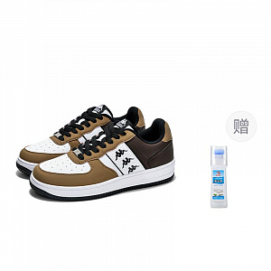 Kappa Anti-Slip Wear-Resistant Low-Top Skateboard Shoes Unisex White Brown 1 2764069