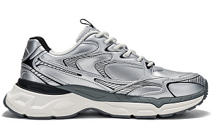 Kappa Anti Slip Wear Resistant Low Top Chunky Sneakers Unisex Silver 1 2764077