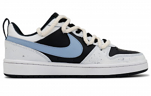 Nike Court Borough School Uniform Sister Non-slip Lightweight Low-Top Skateboard Shoes GS Silver White 1 2764148
