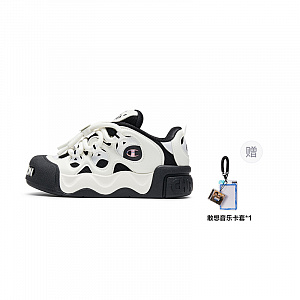 Champion Puffy Donut Skateboard Shoes Women's Black White 1 2764235