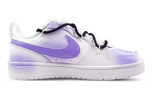 Nike Court Borough Low 2 Slip-Resistant Cushioning Wear-Resistant Low-Top Skateboard Shoes GS White Purple 1 2764473