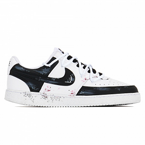 Nike Court Vision Lemon Joy Slip Resistant Cushioning Abrasion Resistant Low Top Skateboard Shoes Unisex Black White 1 2764635