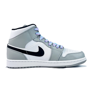 Jordan Air Jordan 1 Cushioning Anti-Slip And Wear-Resistant Mid-Top Vintage Basketball Shoes Men's Smoke Gray 1 2765204