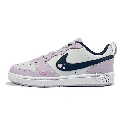 Nike Court Borough Slip Resistant Cushioning With Impact Resistance Low Top Skateboard Shoes GS Cherry Blossom Pink
