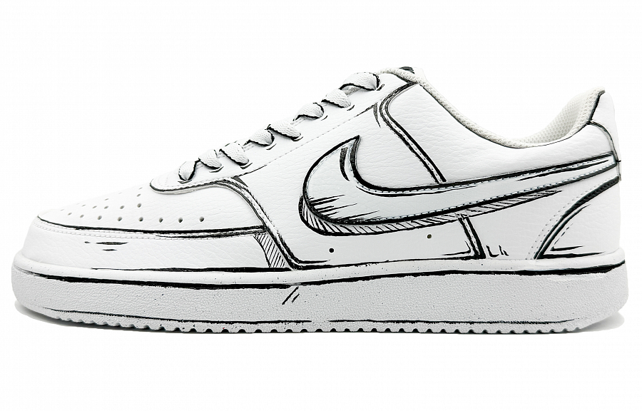 Nike Court Vision 1 Slip Resistant Low Top Skateboard Shoes Men's White Black купить в интернет-магазине Yoocart с быстрой доставкой по России.