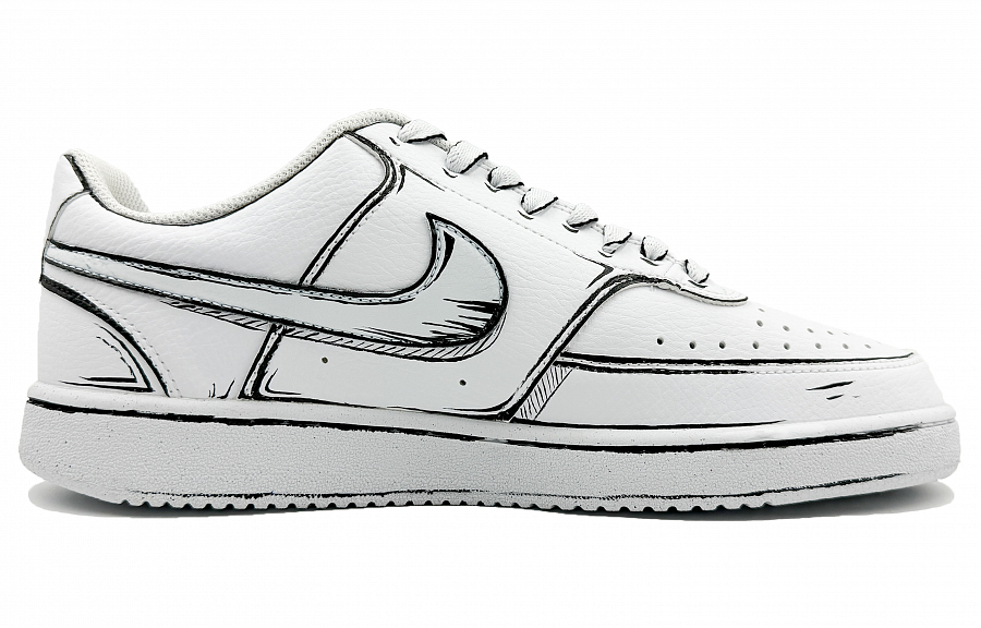 Nike Court Vision 1 Slip Resistant Low Top Skateboard Shoes Men's White Black купить в интернет-магазине Yoocart с быстрой доставкой по России.
