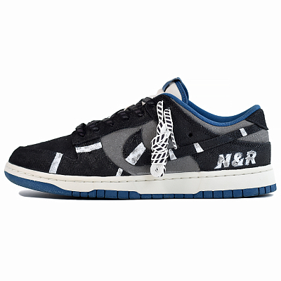 Nike Dunk Anti-Slip And Wear-Resistant Breathable Low-Top Skateboard Shoes Men's Black Gray