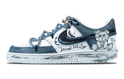 Nike Court Vision 1 Slip-Resistant Cushioning Low-Top Skateboard Shoes Unisex Blue White
