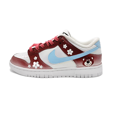 Nike Dunk Red Bean Acacia Anti-Slip And Wear-Resistant Breathable Low-Top Skateboard Shoes Women's White Red